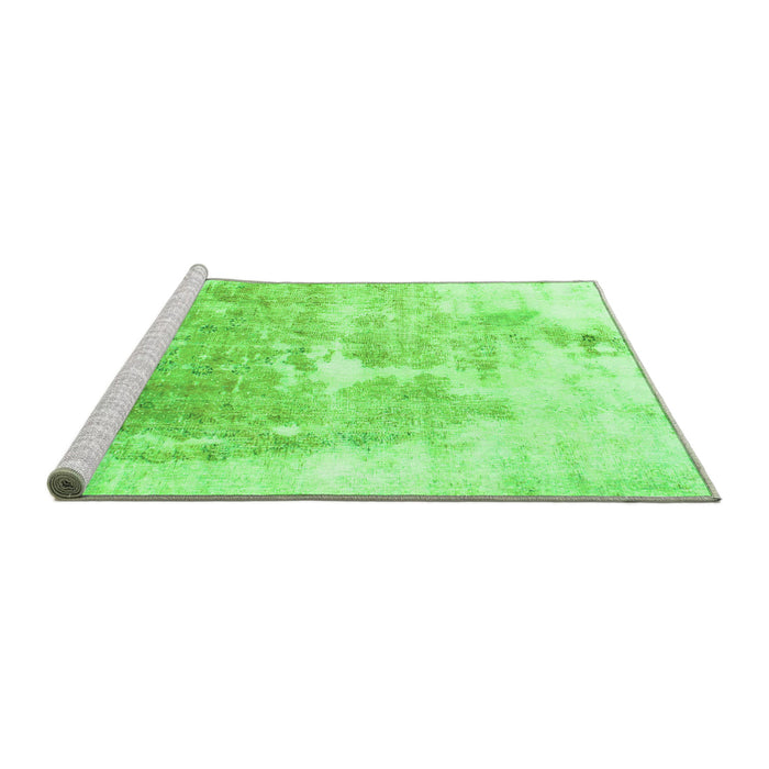 Sideview of Machine Washable Solid Green Modern Area Rugs, wshabs900grn