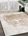 Abstract Tan Brown Solid Rug in Family Room, abs900