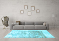 Machine Washable Solid Light Blue Modern Rug, wshabs900lblu