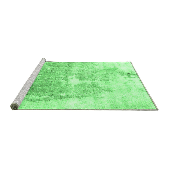Sideview of Machine Washable Solid Emerald Green Modern Area Rugs, wshabs900emgrn