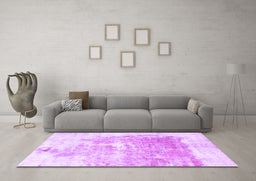 Machine Washable Solid Purple Modern Area Rugs in a Living Room, wshabs900pur