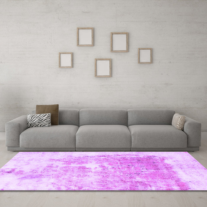 Machine Washable Solid Purple Modern Area Rugs in a Living Room, wshabs900pur