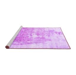 Sideview of Machine Washable Solid Purple Modern Area Rugs, wshabs900pur