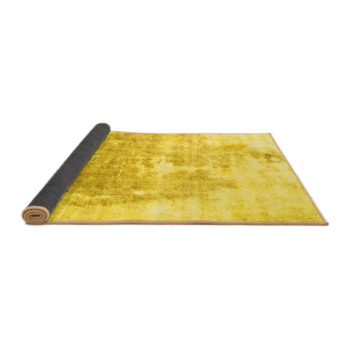 Sideview of Solid Yellow Modern Rug, abs900yw