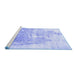 Sideview of Machine Washable Solid Blue Modern Rug, wshabs900blu