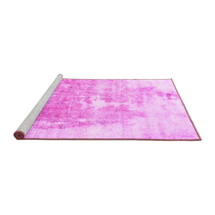 Sideview of Machine Washable Solid Pink Modern Rug, wshabs900pnk
