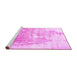 Sideview of Machine Washable Solid Pink Modern Rug, wshabs900pnk