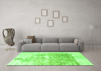 Machine Washable Solid Green Modern Rug, wshabs900grn