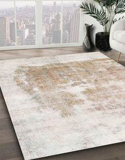 Machine Washable Abstract Tan Brown Rug in a Family Room, wshabs900