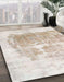 Machine Washable Abstract Tan Brown Rug in a Family Room, wshabs900