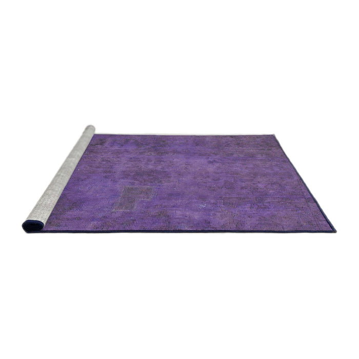 Sideview of Machine Washable Abstract Medium Purple Rug, wshabs901
