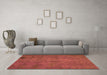 Machine Washable Abstract Orange Modern Area Rugs in a Living Room, wshabs901org