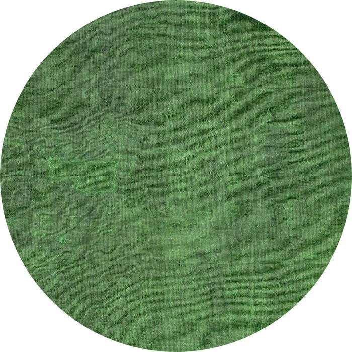 Round Abstract Green Modern Rug, abs901grn