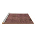 Sideview of Machine Washable Abstract Brown Modern Rug, wshabs901brn