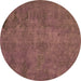 Round Abstract Brown Modern Rug, abs901brn