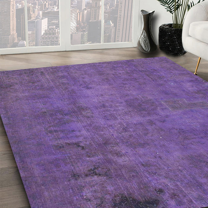 Machine Washable Abstract Medium Purple Rug in a Family Room, wshabs901