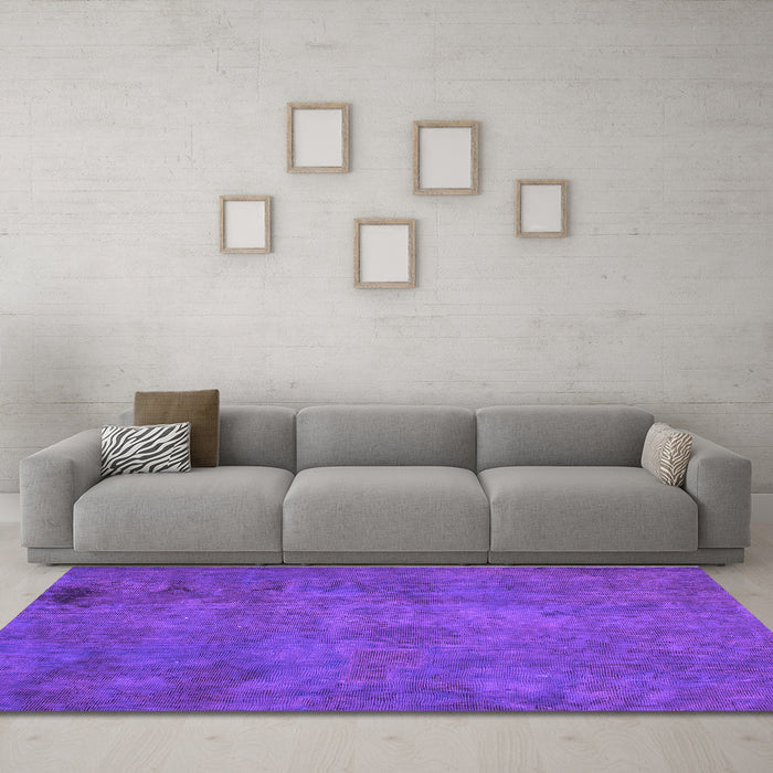 Machine Washable Abstract Purple Modern Area Rugs in a Living Room, wshabs901pur