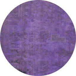 Round Abstract Purple Modern Rug, abs901