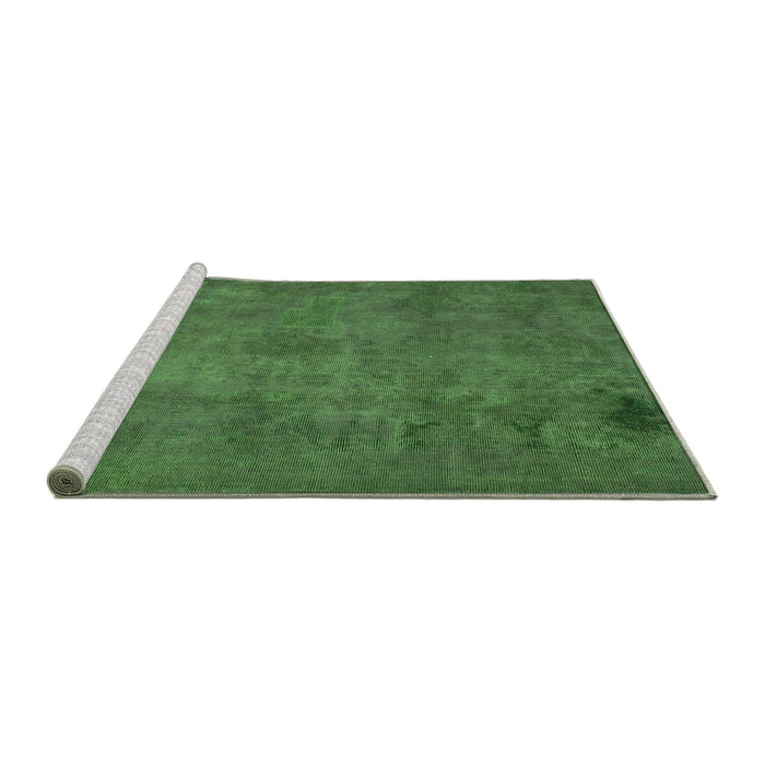 Sideview of Machine Washable Abstract Green Modern Area Rugs, wshabs901grn