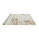 Sideview of Machine Washable Abstract White Chocolate Beige Rug, wshabs902