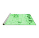 Sideview of Machine Washable Abstract Emerald Green Modern Area Rugs, wshabs902emgrn