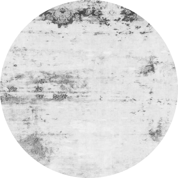 Round Abstract Gray Modern Rug, abs902gry