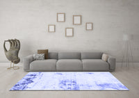 Machine Washable Abstract Blue Modern Rug, wshabs902blu