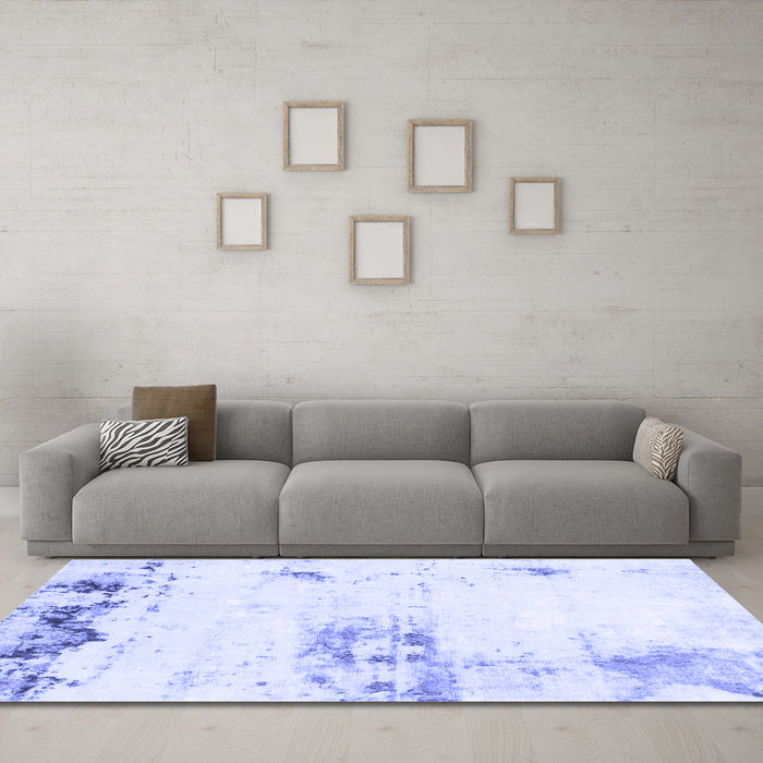 Machine Washable Abstract Blue Modern Rug in a Living Room, wshabs902blu