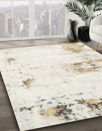 Abstract White Chocolate Beige Modern Rug, abs902