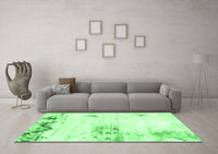 Machine Washable Abstract Emerald Green Modern Rug, wshabs902emgrn