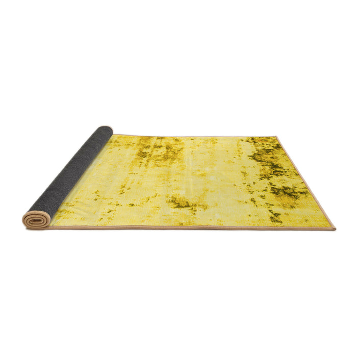 Sideview of Abstract Yellow Modern Rug, abs902yw