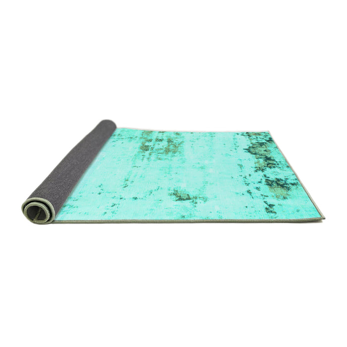 Sideview of Abstract Turquoise Modern Rug, abs902turq