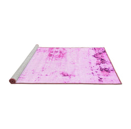 Sideview of Machine Washable Abstract Pink Modern Rug, wshabs902pnk