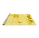 Sideview of Machine Washable Abstract Yellow Modern Rug, wshabs902yw