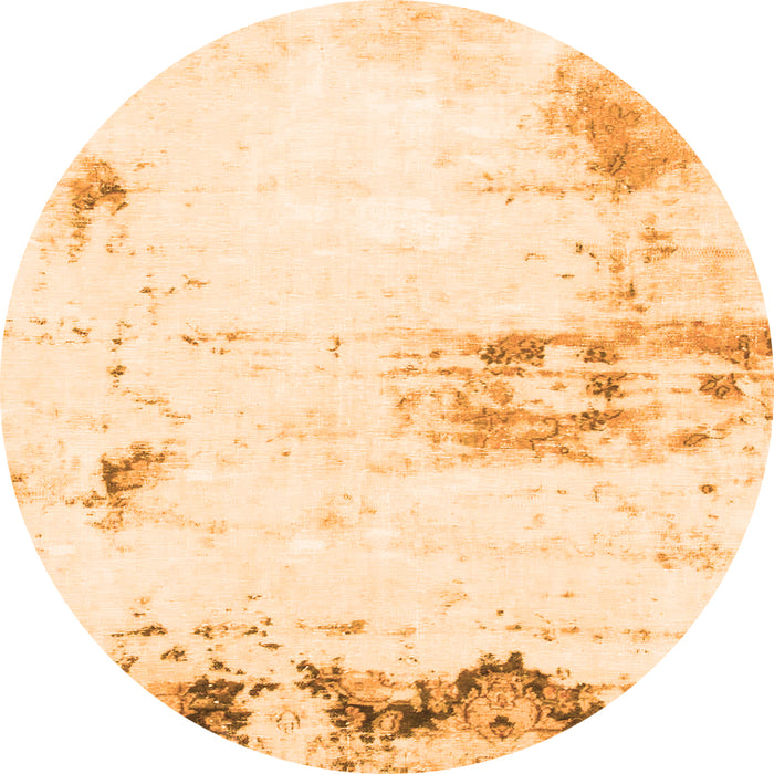 Round Abstract Orange Modern Rug, abs902org