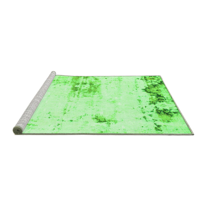 Sideview of Machine Washable Abstract Green Modern Area Rugs, wshabs902grn