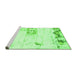 Sideview of Machine Washable Abstract Green Modern Area Rugs, wshabs902grn