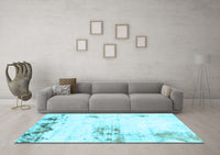 Machine Washable Abstract Light Blue Modern Rug, wshabs902lblu