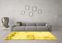 Machine Washable Abstract Yellow Modern Rug, wshabs902yw