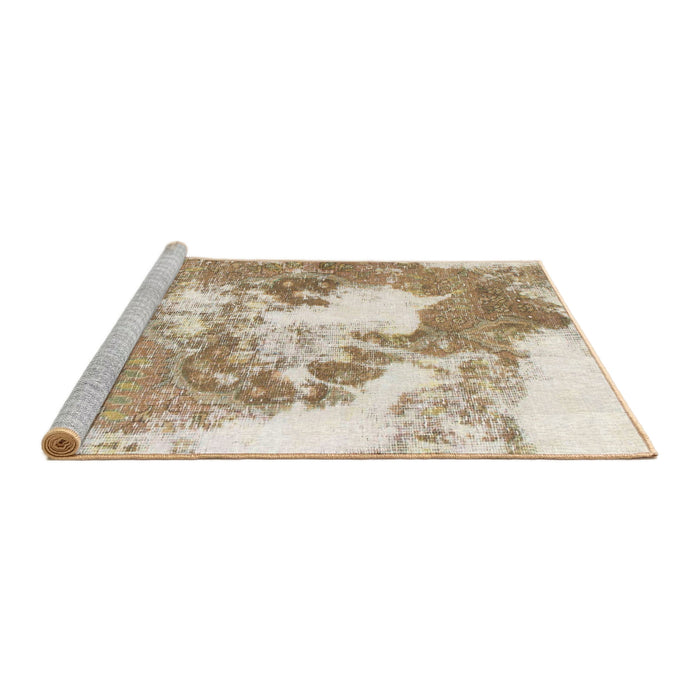 Sideview of Machine Washable Abstract Wheat Beige Rug, wshabs903