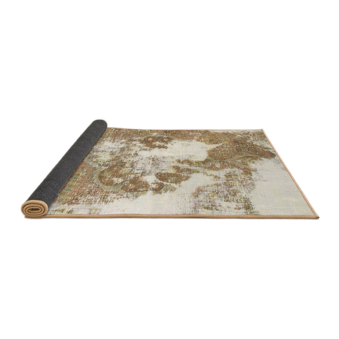 Sideview of Abstract Wheat Beige Modern Rug, abs903