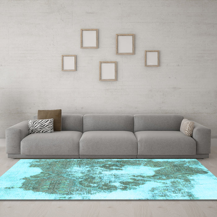 Machine Washable Abstract Light Blue Modern Rug in a Living Room, wshabs903lblu
