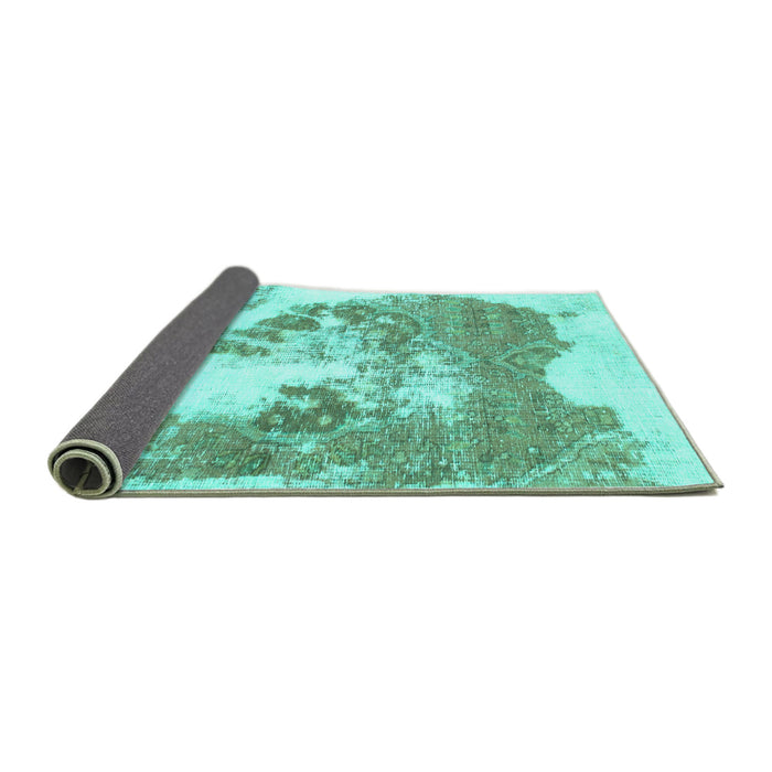 Sideview of Abstract Turquoise Modern Rug, abs903turq