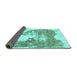 Sideview of Abstract Turquoise Modern Rug, abs903turq