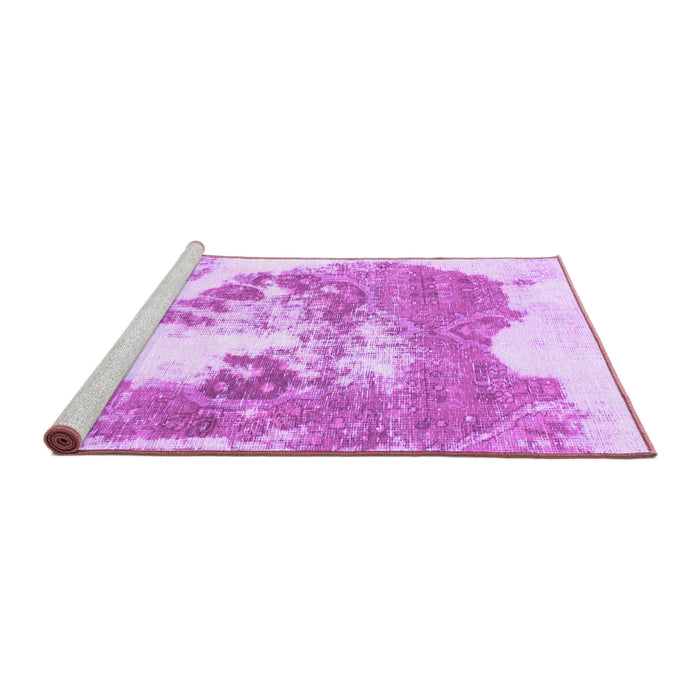 Sideview of Machine Washable Abstract Purple Modern Area Rugs, wshabs903pur
