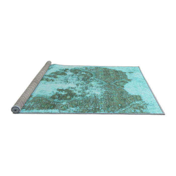 Sideview of Machine Washable Abstract Light Blue Modern Rug, wshabs903lblu