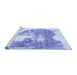 Sideview of Machine Washable Abstract Blue Modern Rug, wshabs903blu