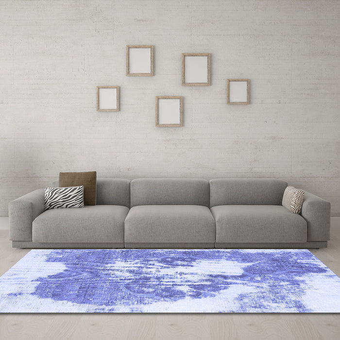 Machine Washable Abstract Blue Modern Rug in a Living Room, wshabs903blu