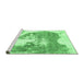 Sideview of Machine Washable Abstract Emerald Green Modern Area Rugs, wshabs903emgrn