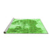 Sideview of Machine Washable Abstract Green Modern Area Rugs, wshabs903grn